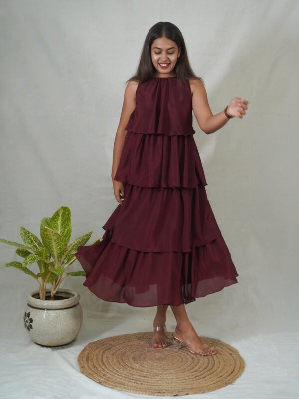 Halter neck tiered dress