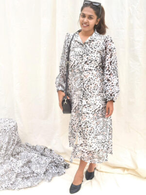 Leopard print shirt dress