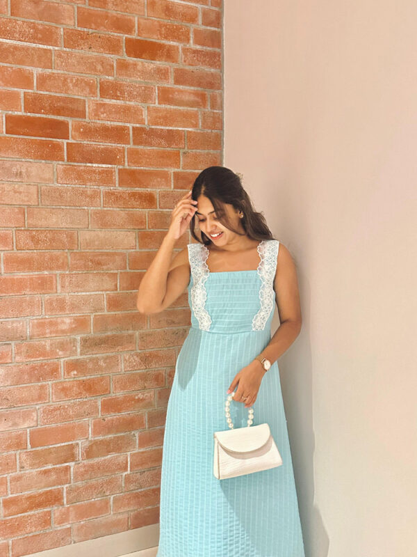 Powder blue A-Line dress - Image 4