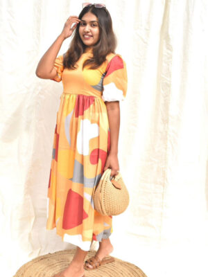 Sunshine abstract printed dress