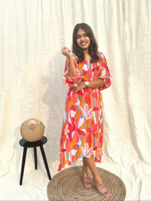 Abstract pleated dress
