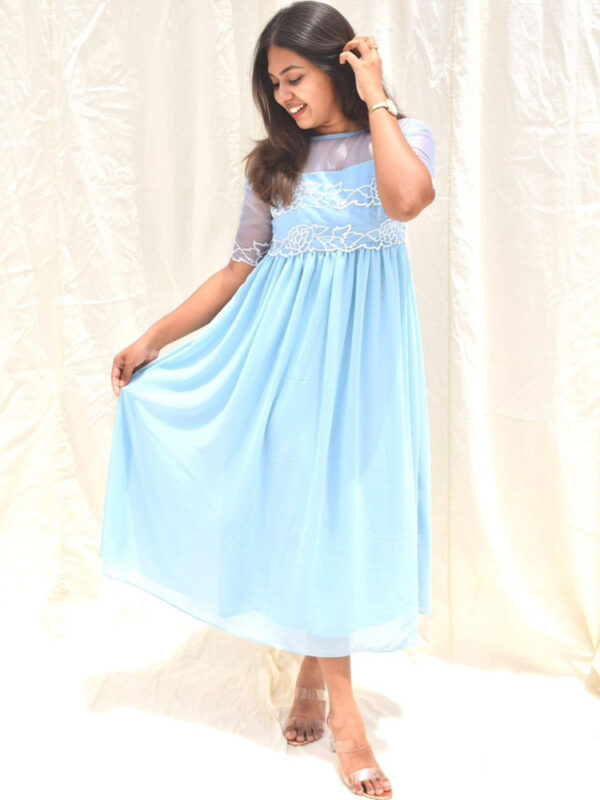Baby blue cutwork dress - Image 2