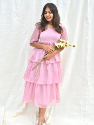 Pink tiered dress