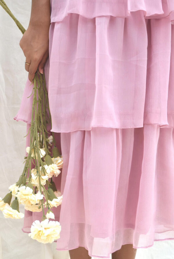 Pink tiered dress - Image 3