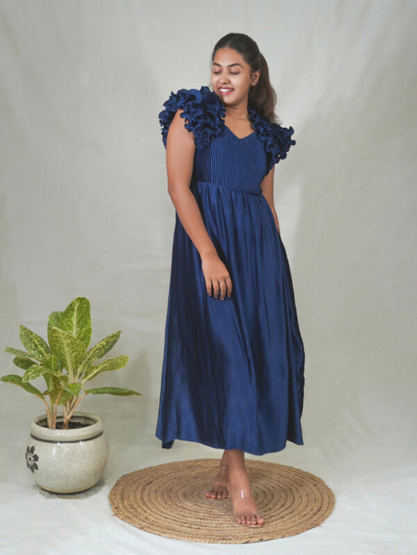 Pleated ruffle dress