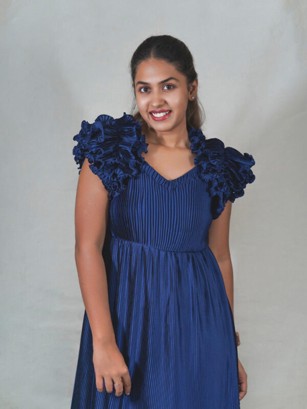 Pleated ruffle dress - Image 3