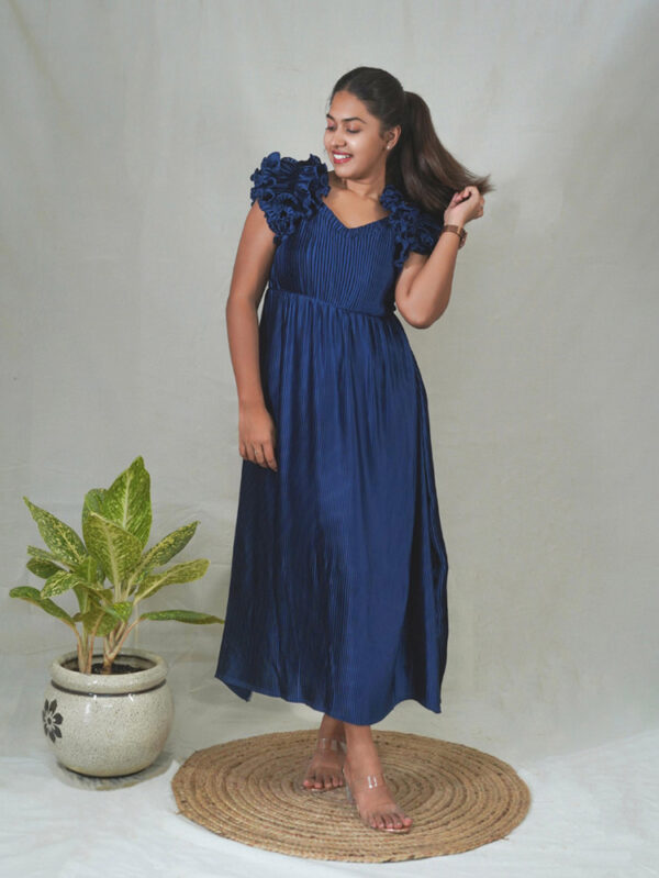 Pleated ruffle dress - Image 4