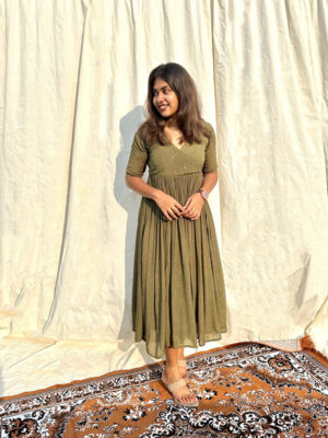 Sequins gathered dress