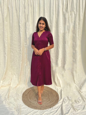 Velvet slit dress