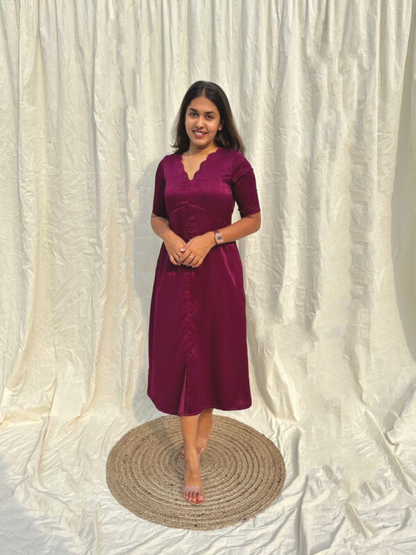 Velvet slit dress