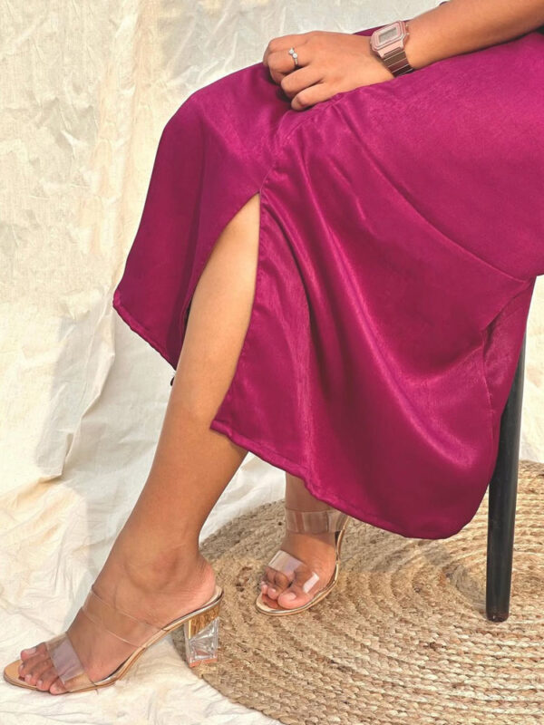 Velvet slit dress - Image 3